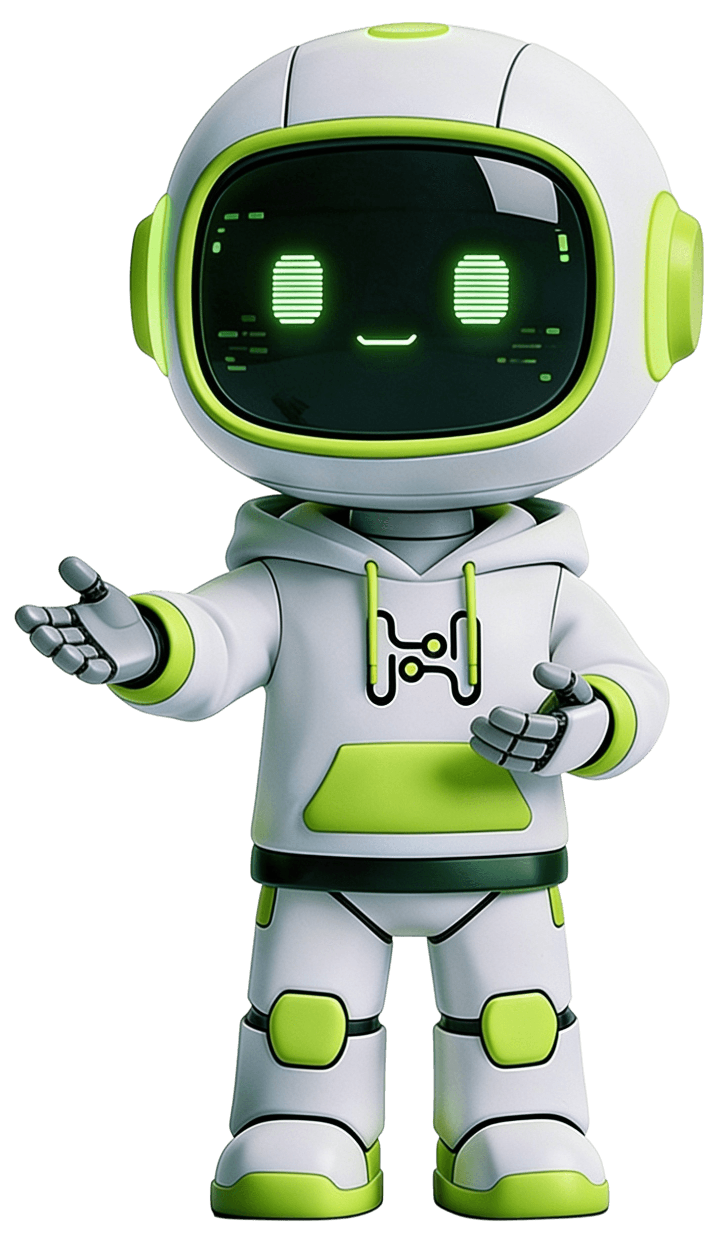 Hinto, the HintMint robot mascot, offering a helping hand